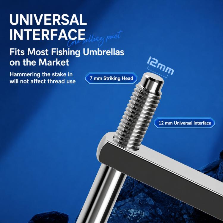 12mm universal thread interface top of chrome-plated umbrella ground stake