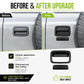 Matte black rear door handle cover set installed on car rear handle