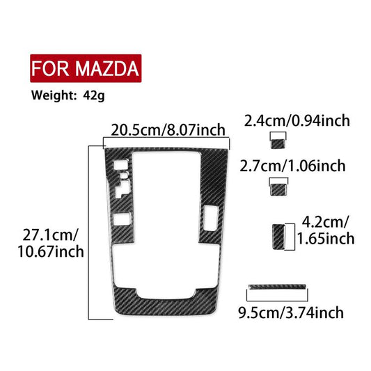 For Mazda CX-50 2022-2024 5pcs/Set Car Gear Position Panel Carbon Fiber Sticker, Gear Position Panel