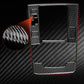 Black carbon fiber gear shift panel cover with molded cutouts