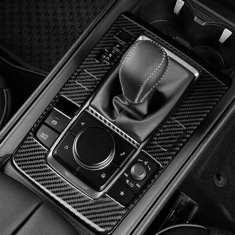 Carbon fiber gear position trim sticker, black, around gear selector area
