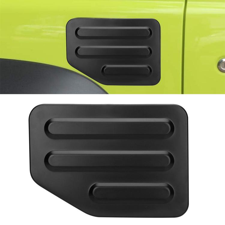 Black ABS fuel tank cap cover with three horizontal vent slots