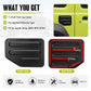 Fuel tank cap cover set with front black cover and back view