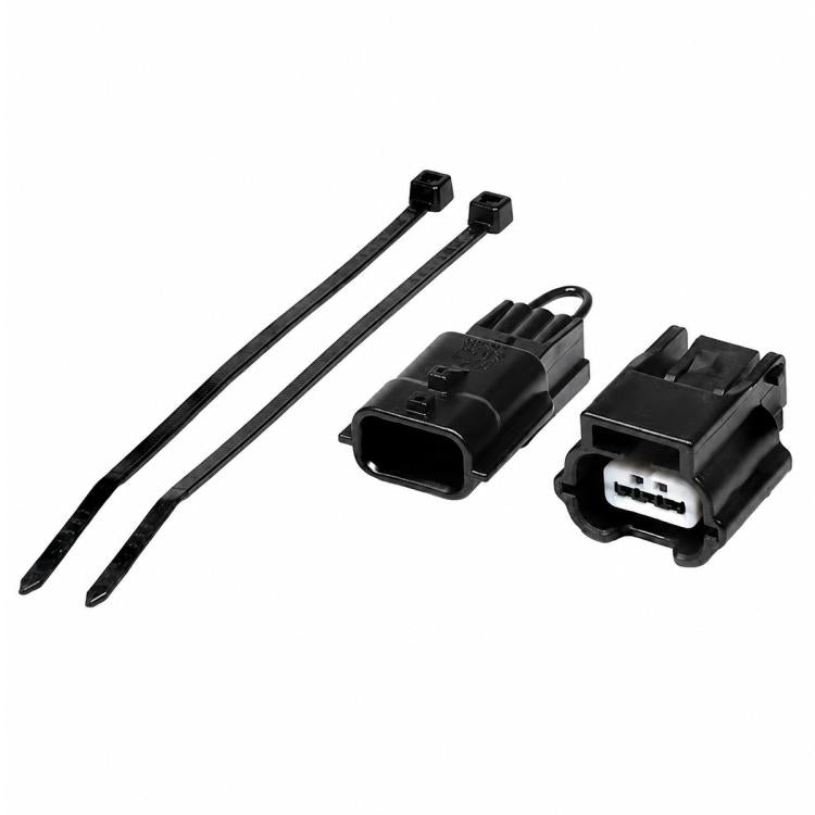 Idle air control wiring harness kit with two black connectors and wire leads