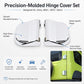 Silver door hinge protective cover set with smooth, high-gloss rounded corners