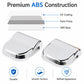 Silver ABS hinge covers, smooth surface with chrome-like reflective finish