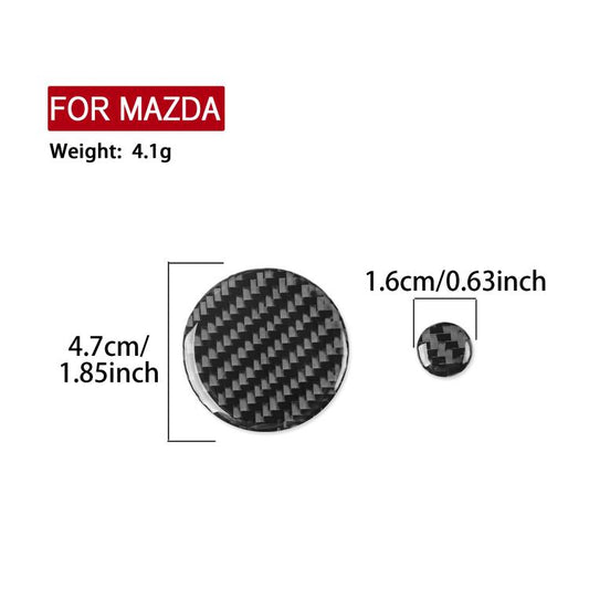 For Mazda CX-50 2022-2024 2pcs/Set Car Multimedia Knob Carbon Fiber Sticker, Multimedia Knob