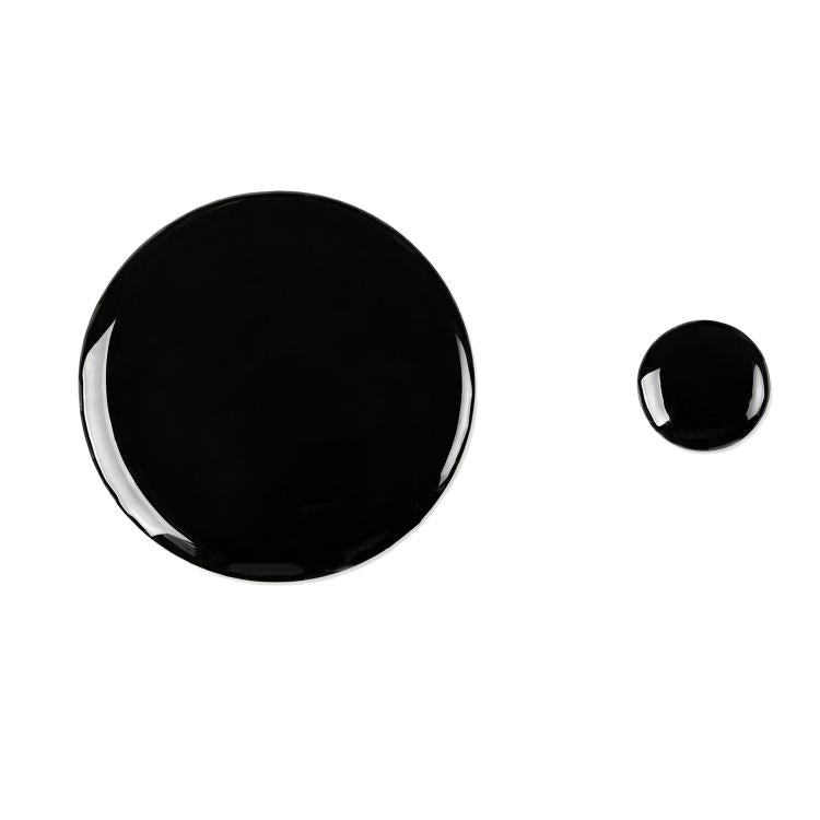 2-piece car multimedia knob sticker set: large and small black round pads
