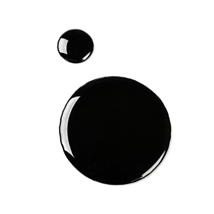 Car multimedia knob stickers: glossy black round pad with small matching cap