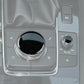 Installed car multimedia knob sticker on center console: black insert with chrome ring