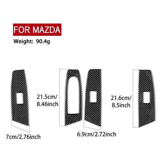 For Mazda CX-50 2022-2024 4pcs/Set Car Window Lift Panel Carbon Fiber Sticker, Window Lift Panel