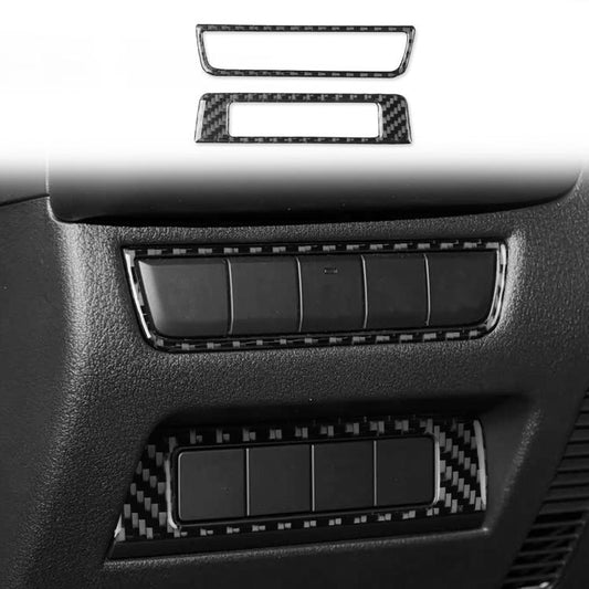 For Mazda CX-50 2022-2024 2pcs/Set Car Headlight Switch Panel Carbon Fiber Sticker, 2pcs/Set Headlight Switch Panel