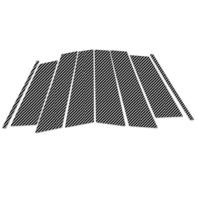 Carbon-fiber patterned B-pillar sticker set pieces, black diagonal weave design