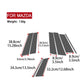Carbon-pattern B-pillar sticker pieces with red measurement arrows