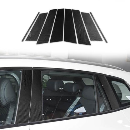 Black carbon fiber style B-pillar trim stickers, 8-piece set for Mazda CX-50
