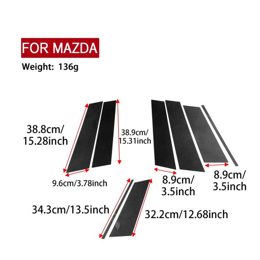 For Mazda CX-50 2022-2024 8pcs/Set Car B-Pillar Carbon Fiber Style Sticker, B-Pillar