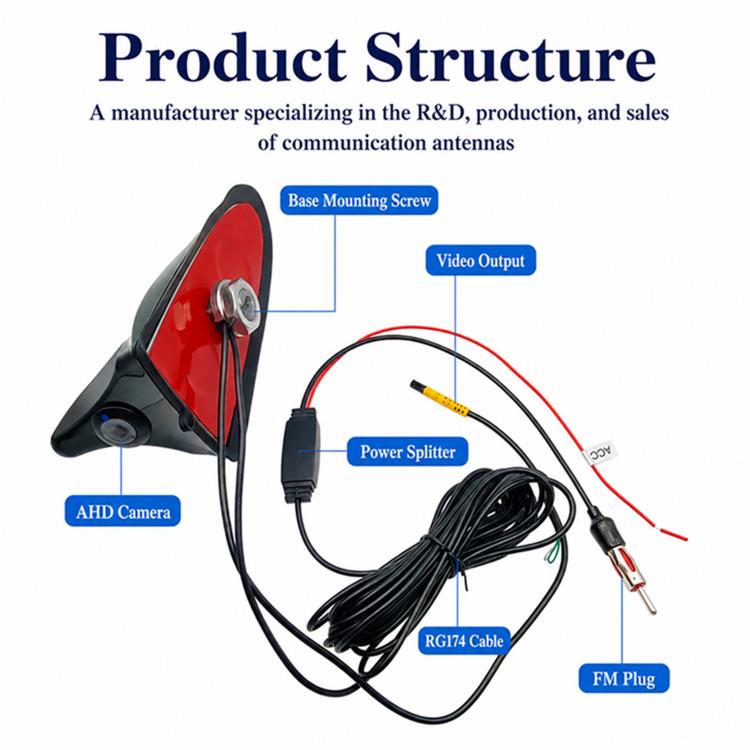 Car Shark Fin AHD Camera Radio Antenna Active Receiver