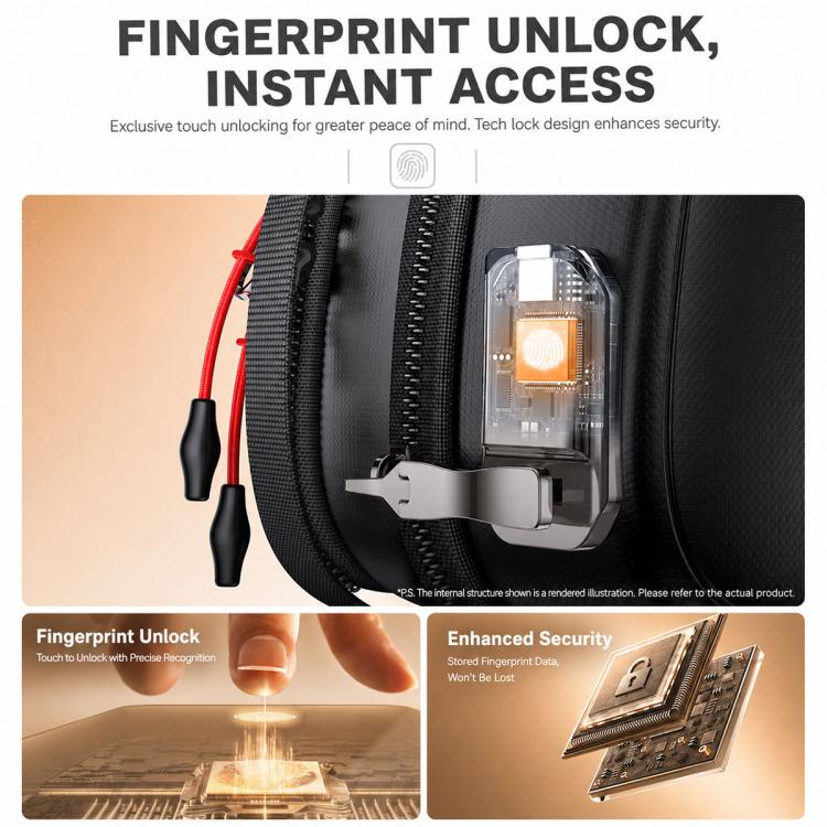Yesido WB63 Fingerprint Lock Organizer Handbag, WB63