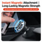Black magnetic phone holder base with phone magnet attachment in place
