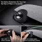 Black magnetic phone holder base on car seat edge with no visible marks