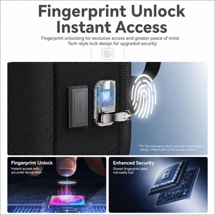 Yesido WB65 Fingerprint Lock Smart Backpack, WB65