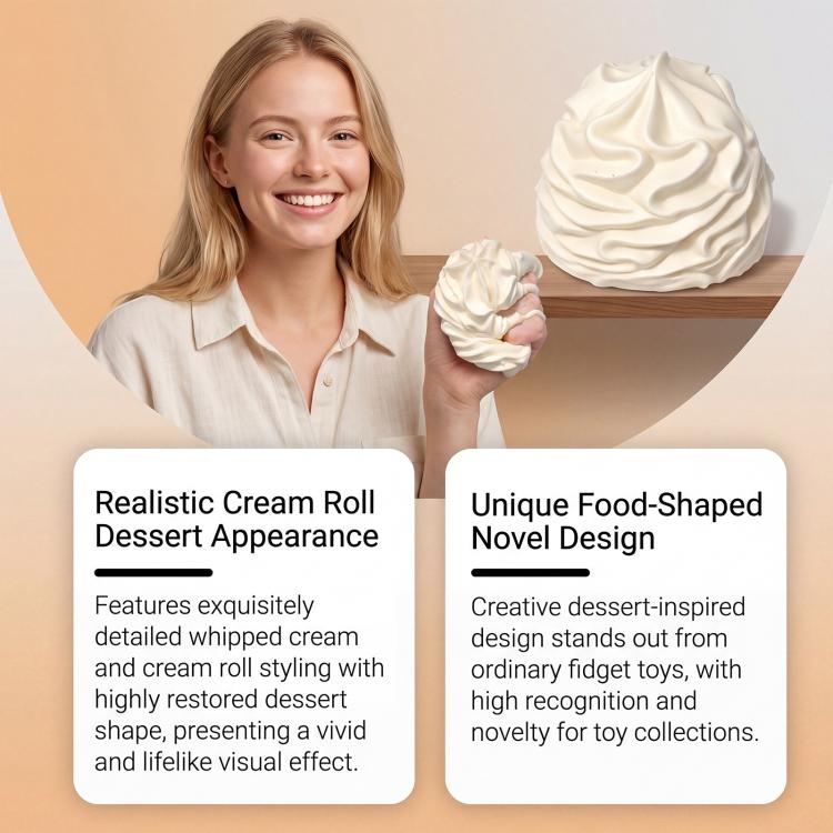 DOWMOO White Creamy Silicone Stress Relief Squeezable Toy