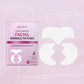 Facial wrinkle patch kit box with attached white patch shapes shown on face outlines