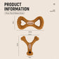 Brown dental chew toy set with Y-shaped and 8-shaped designs, ridges, and tooth-cleaning insert
