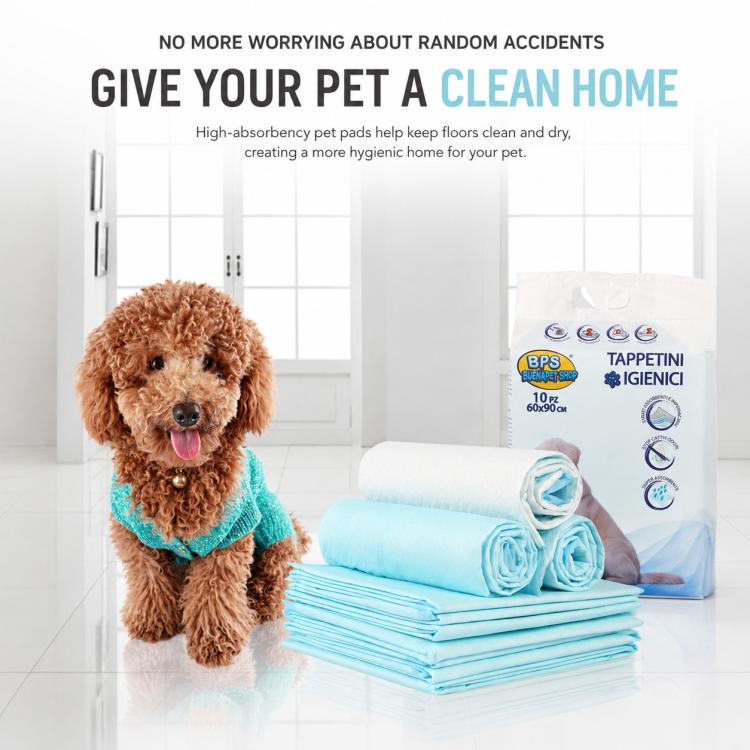 10 in 1 Deodorizing Absorbent Pet Urine Pad, 60 x 60cm, 60 x 90cm