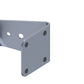 Close-up of silver-grey charger holder backplate with mounting holes