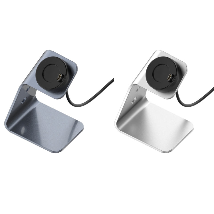 Magnetic charger dock set: grey and silver stands with black mounts and USB cables