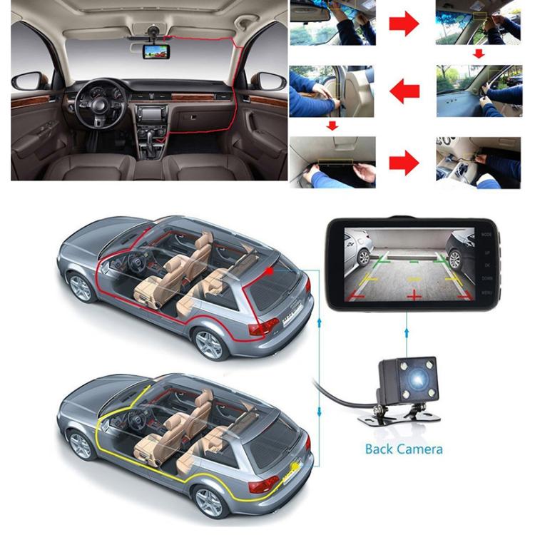 1080P Camera HD Night Vision WiFi Car Dash Cam Driving Recorder, Front+Left+Right, Front + Left + Right + Back