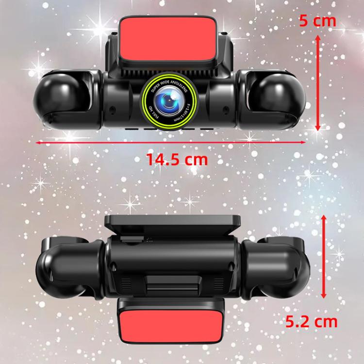 1080P Camera HD Night Vision WiFi Car Dash Cam Driving Recorder, Front+Left+Right, Front + Left + Right + Back