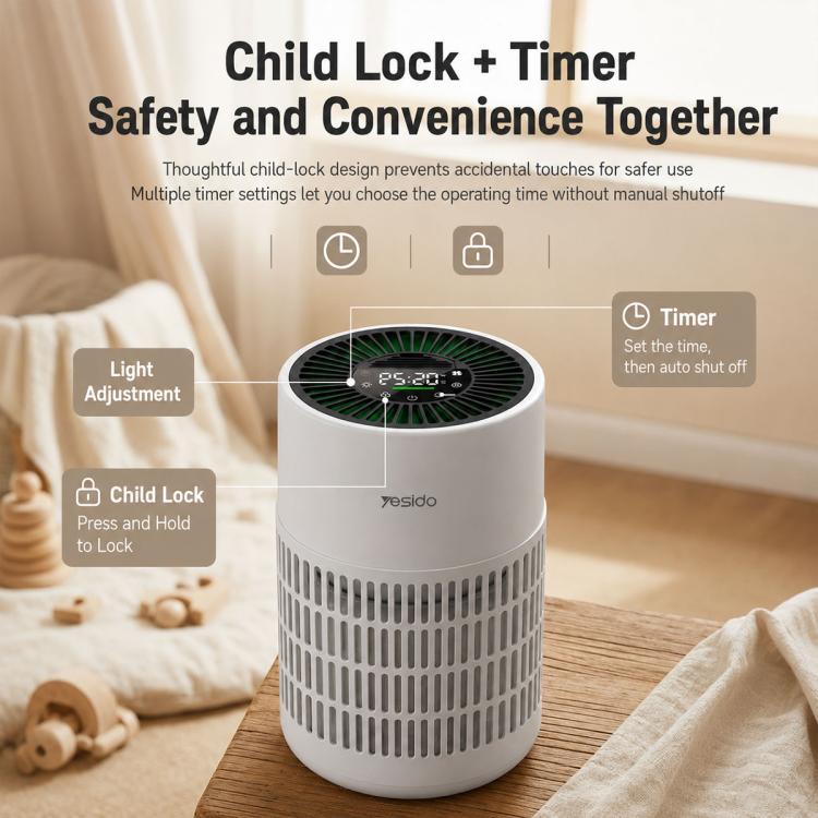 Yesido EC39 Aroma Compact Desktop Air Purifier, EU Plug, UK Plug