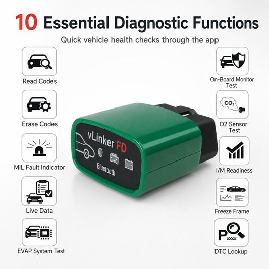 VLINKER FD + V2.2 Bluetooth 3.0 Car Fault Diagnosis Detector, FD + V2.2 Bluetooth 3.0