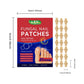 Fungal nail patch kit with 21 beige patch segments and size measurement graphic