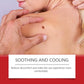 Microneedle skin patch applied on upper skin with soothing and cooling label