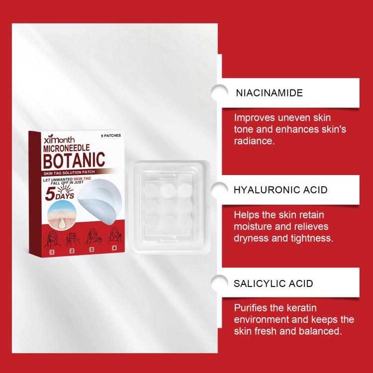 Ximonth microneedle patch kit with ingredient highlights: niacinamide, hyaluronic acid