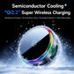 Magnetic wireless car charger with circular cooling plate and RGB ambient light ring