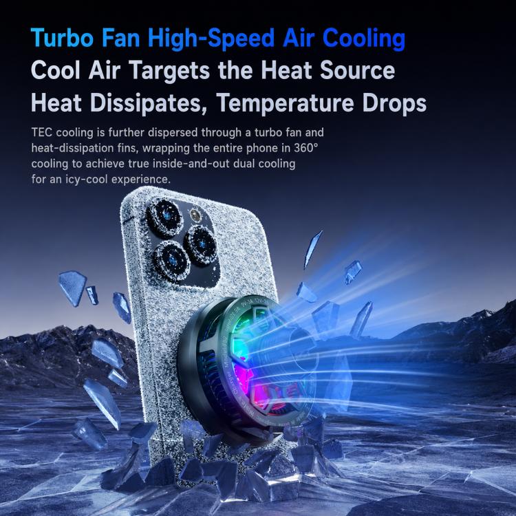 Magnetic wireless car charger cooling plate with visible airflow and LED ring