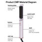 Hair straightener brush component diagram with heating plate and comb teeth