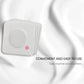 SOUTH MOON abdominal care patches, white square with rounded corners and circular center
