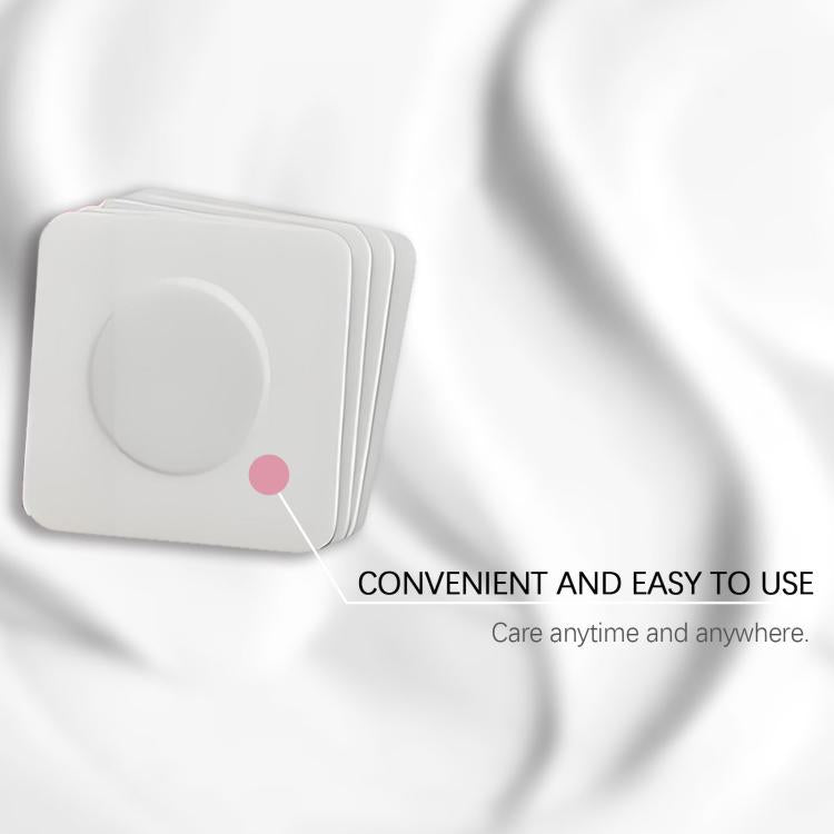 SOUTH MOON abdominal care patches, white square with rounded corners and circular center