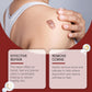 Hydrating care patches being applied to skin with a visible brown dot