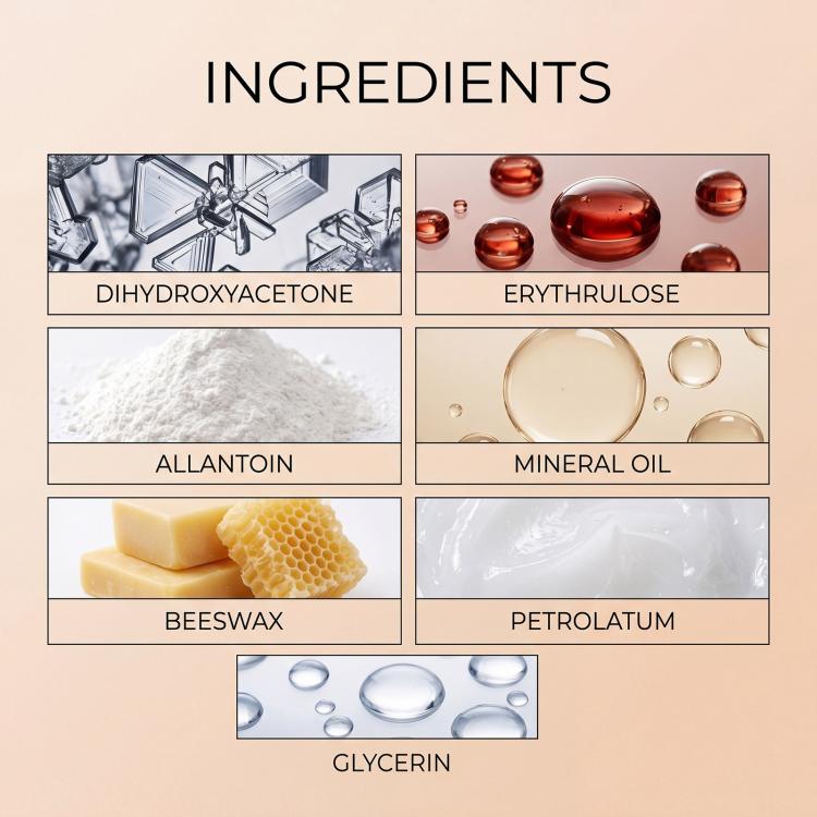 Ingredients panel for micro-needle patch, listing compounds and skin-care components