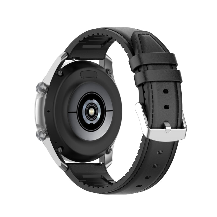 22mm Silicone Leather Replacement Strap Watchband for Samsung Galaxy Watch 3 45mm, For Samsung Galaxy Watch 3 45mm