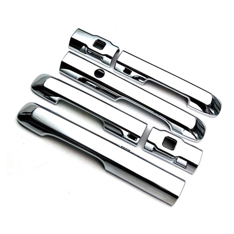 Electroplated chrome car door handle cover set with cutouts, 4 pieces