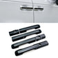 Carbon fiber-look car door handle protective covers, textured black, 4-piece set