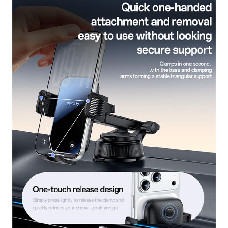 Yesido C279 Car Suction Cup Clamp Phone Holder, C279