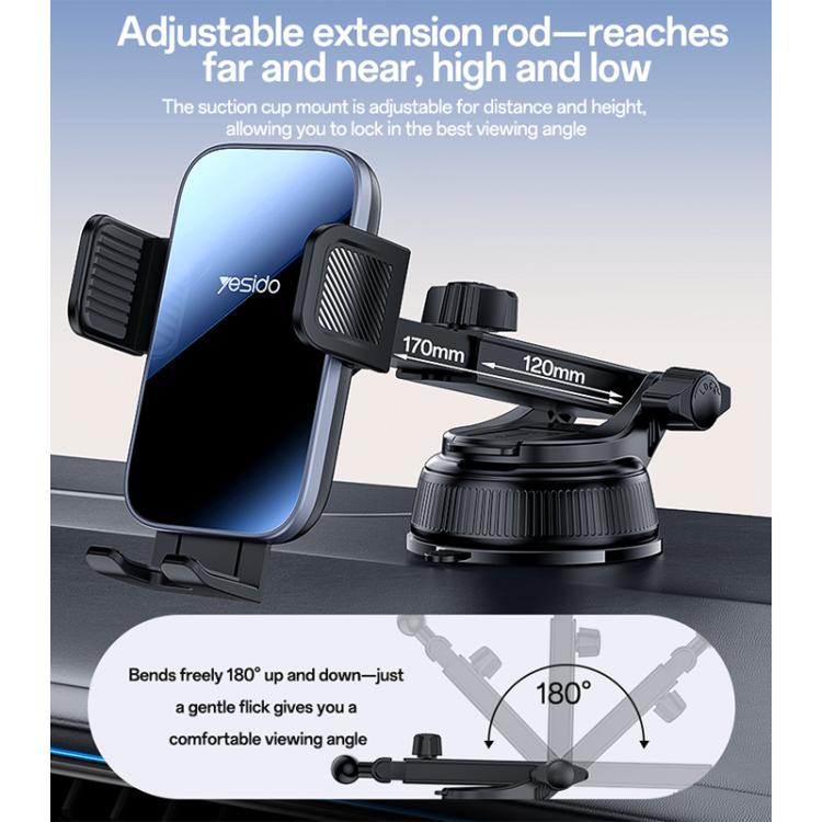 Yesido C279 Car Suction Cup Clamp Phone Holder, C279